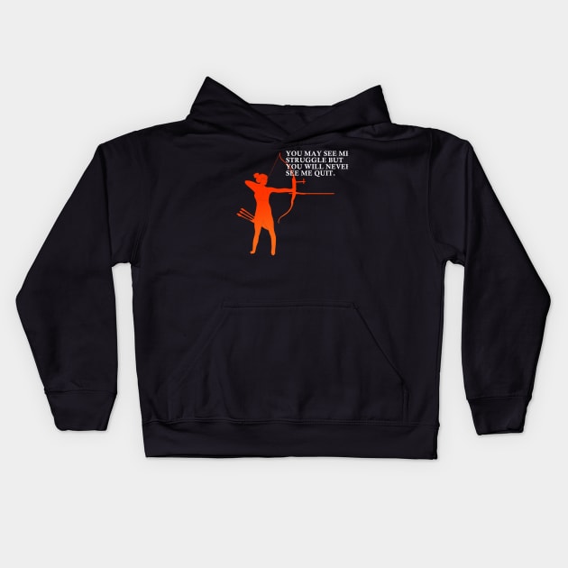 Archery lover Kids Hoodie by Johka